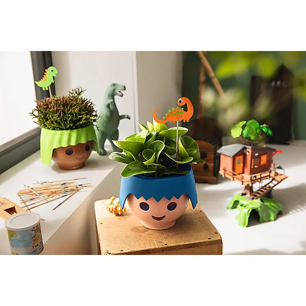 Pot Lechuza Tête Playmobil bleu océan Ø21 x h.15,8 cm