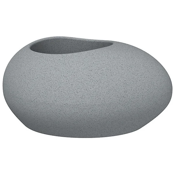 Pot ovale plastique Scheurich Flow stony gris 73 x 58 x h.35 cm