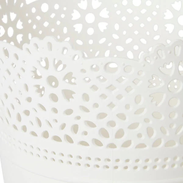 Pot rond dentelle plastique blanc ø12 cm