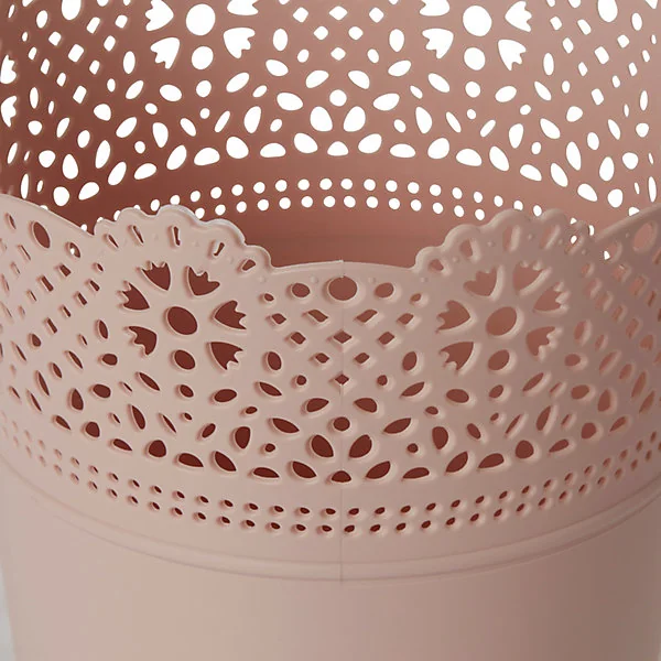Pot rond dentelle plastique rose ø12 cm