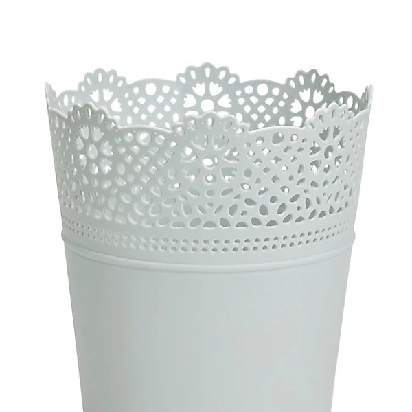 Pot rond dentelle plastique vert d'eau ø12 cm