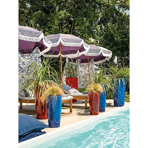 Pot rond en terre cuite bleu ø50 x H.100 cm Deroma Dream royal