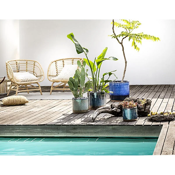 Pot rond en terre cuite coloris assortis ø20cm Deroma Océan