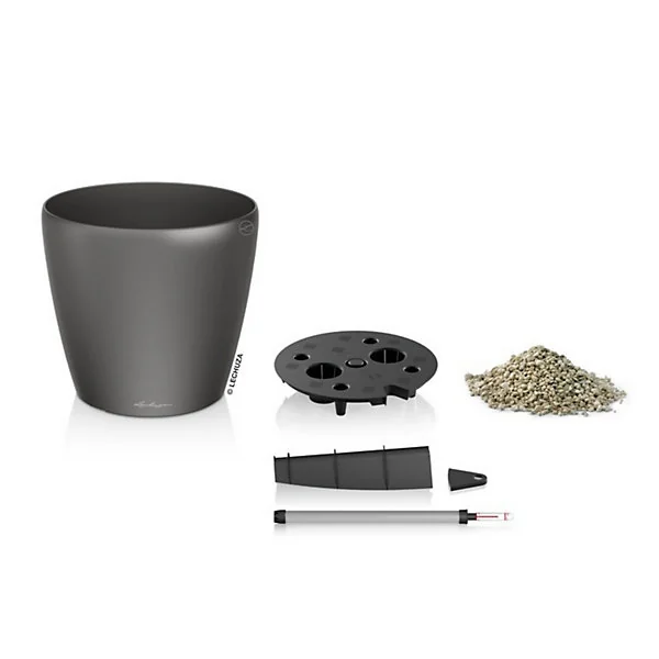 Pot rond Lechuza Premium LS anthracite métallisé Ø60 x h.55,5 cm