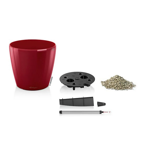 Pot rond Lechuza Premium LS rouge scarlet brillant Ø60 x h.55,5 cm
