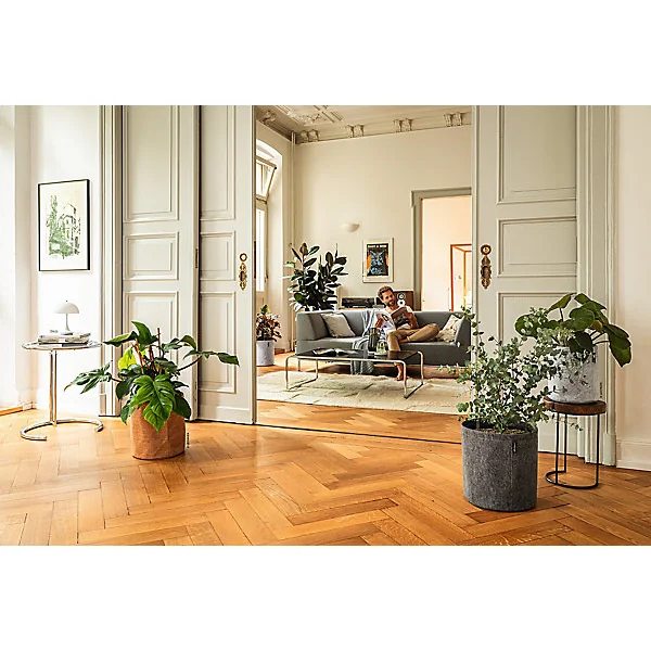 Pot rond Lechuza Trend Cover liège beige clair Ø32 × h.33 cm