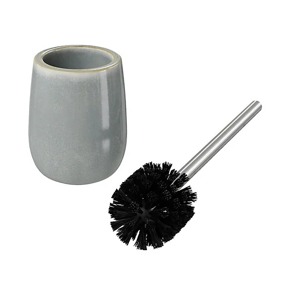 Pot à balai WC en céramique, gris et chrome, GoodHome Boann