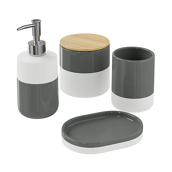Pot à coton Koros blanc et anthracite GoodHome