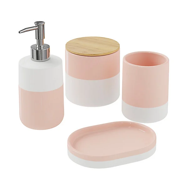 Pot à coton Koros blanc et nude GoodHome