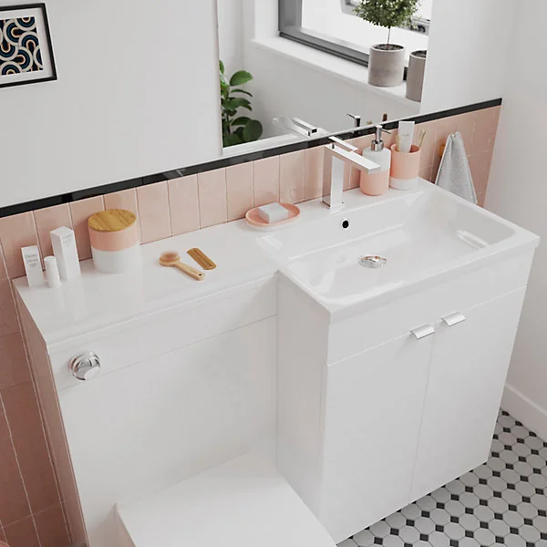 Pot à coton Koros blanc et nude GoodHome