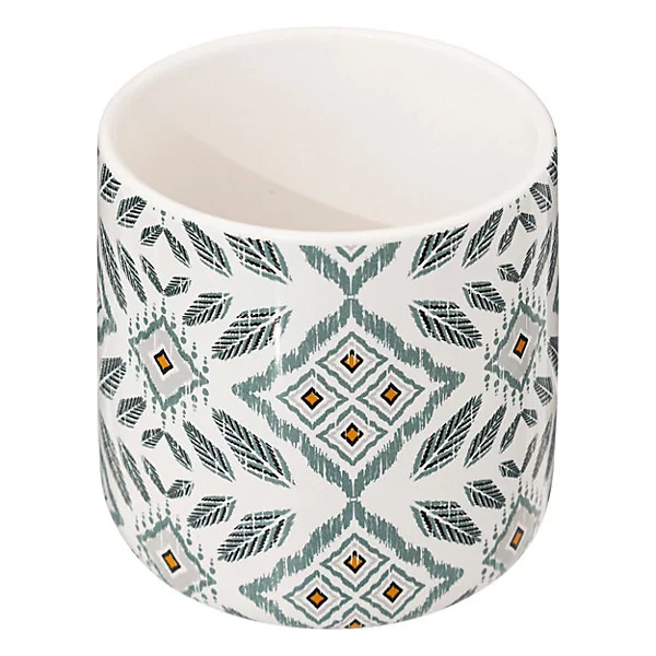 Pot à coton salle de bains motifs apaches avec couvercle ø9,8 x H.11,2 cm, 5Five
