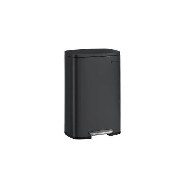 Poubelle de Cuisine Noir 50L Pédale en Acier avec Seau Intérieur en Plastique