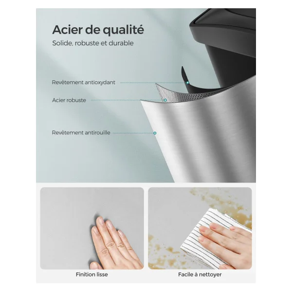 Poubelle de Cuisine Poubelle de Tri à 3 Compartiments 3x15L