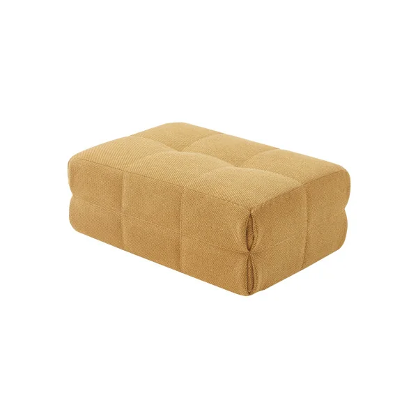 Pouf Confortable Tissu Jaune 80 x 55 x 35 cm