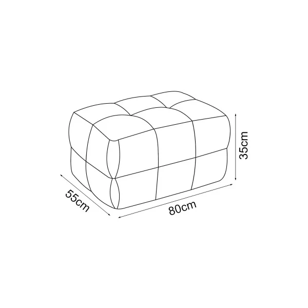 Pouf Confortable Tissu Jaune 80 x 55 x 35 cm