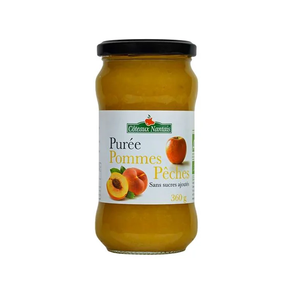 Purée pommes- pêches BIO, Coteaux Nantais (360 g)
