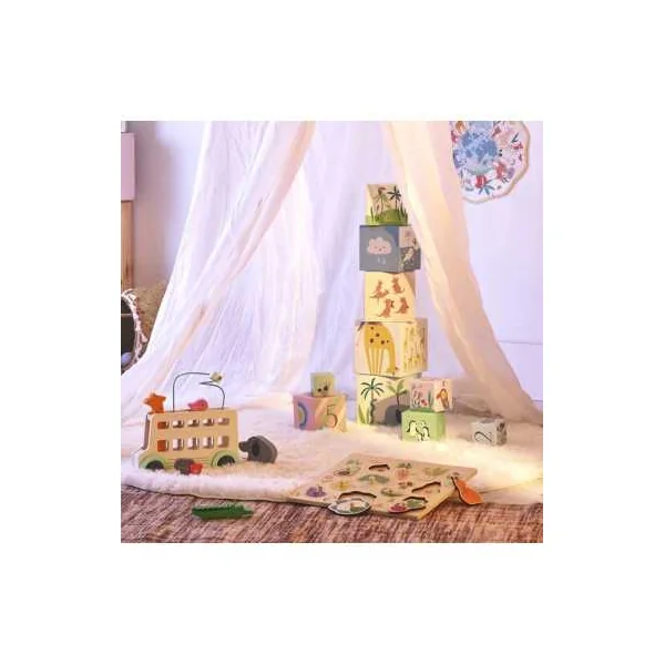 Puzzle Encastrement boutons bois légumes Sarah Betz - Vilac