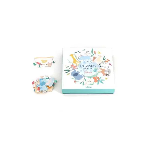 Puzzle rond 24 pièces le monde Sarah Betz - Vilac