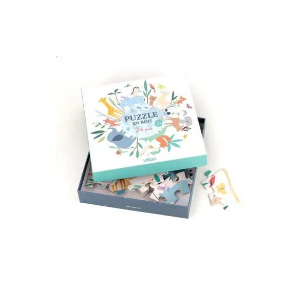 Puzzle rond 24 pièces le monde Sarah Betz - Vilac