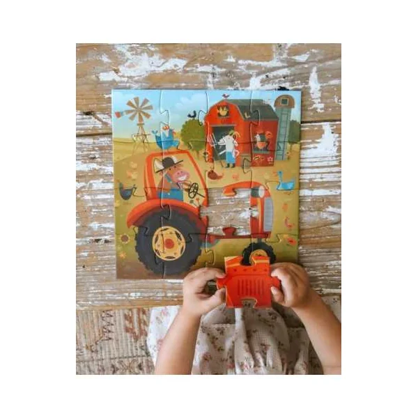 Puzzle Tracteur 16 pièces - Djeco