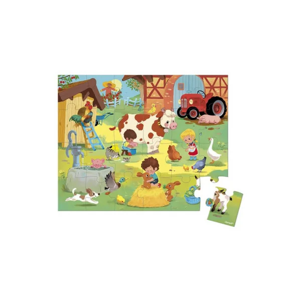 Puzzle Une journée à la ferme 24 pièces - Janod