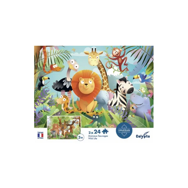 Puzzles Animaux sauvages 24 pièces - Sentosphère