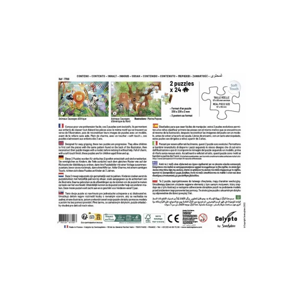 Puzzles Animaux sauvages 24 pièces - Sentosphère