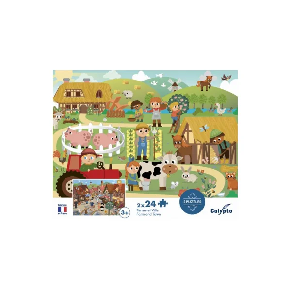 Puzzles Ferme et Ville 24 pièces - Sentosphère