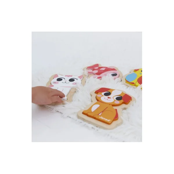 Puzzles évolutifs en bois Animaux domestiques - Janod