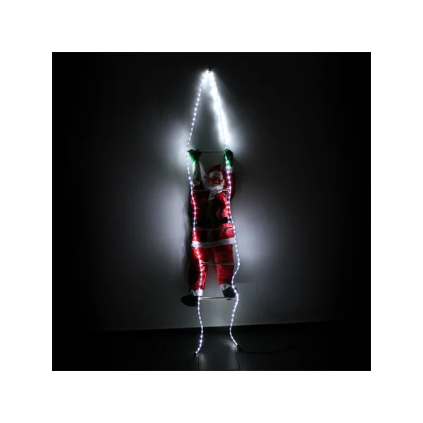 Père Noël sur échelle lumineuse 250 x 50 x 20 cm