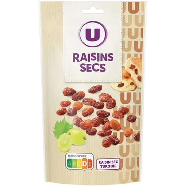 Raisins secs, U (125 g)