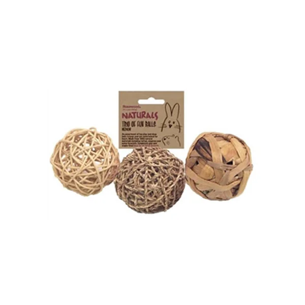 Rosewood Naturals Trio de Balles - Jeu pour Rongeurs