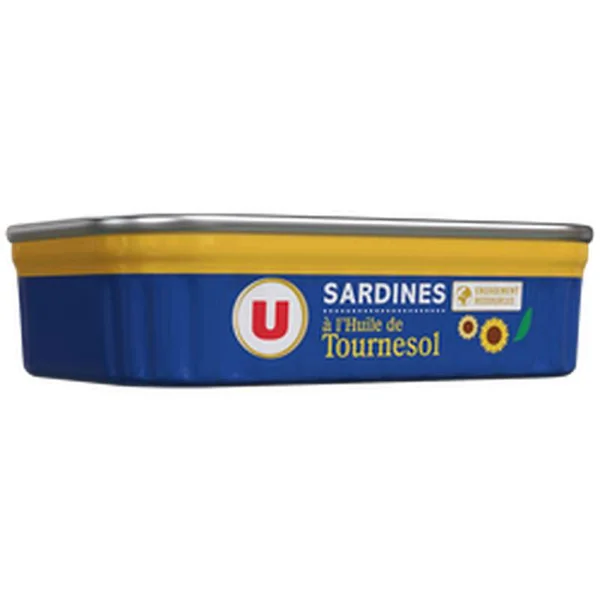 Sardines à l'huile de tournesol, U (135 g)