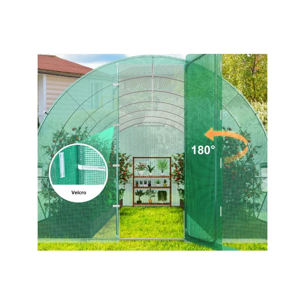 Serre de Jardin 6x3x2m avec PORTE Serre Maraichère Serre Potager Serre Tunnel 18m²