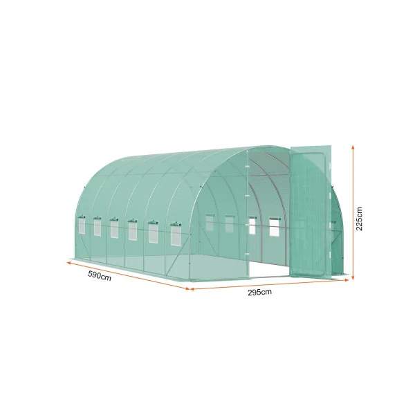 Serre de Jardin 6x3x2m avec PORTE Serre Maraichère Serre Potager Serre Tunnel 18m²