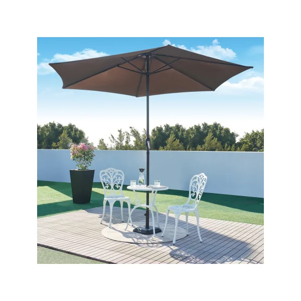 Set Bistrot Jardin Blanc avec Table et Chaises en Fonte d'Aluminium