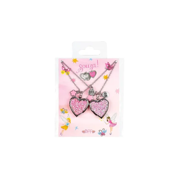 Set cadeau 2 colliers Best Friend Forever cœur pailleté - Souza