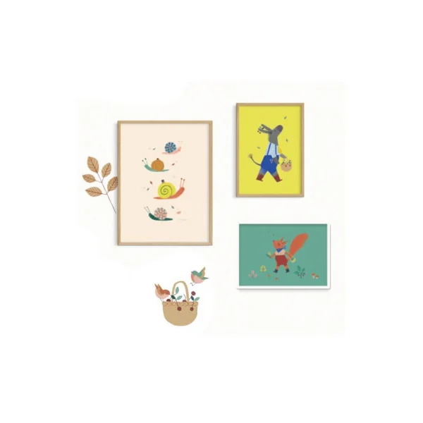 Set de 3 affiches Pomme des bois - Moulin Roty