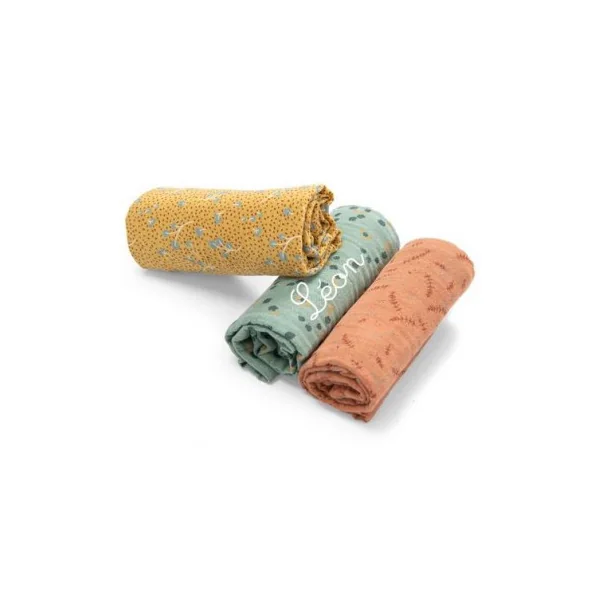 Set de 3 langes imprimés Trois Petits Lapins - Moulin Roty