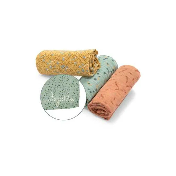 Set de 3 langes imprimés Trois Petits Lapins - Moulin Roty