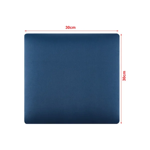 Set de 4 Coussins Muraux en Tissu 30 x 30 cm Bleu Marine