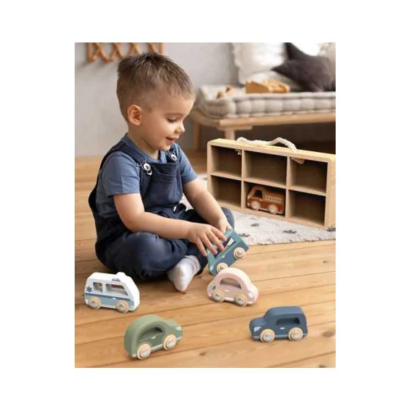 Set de 6 voitures en bois - Speedy Monkey