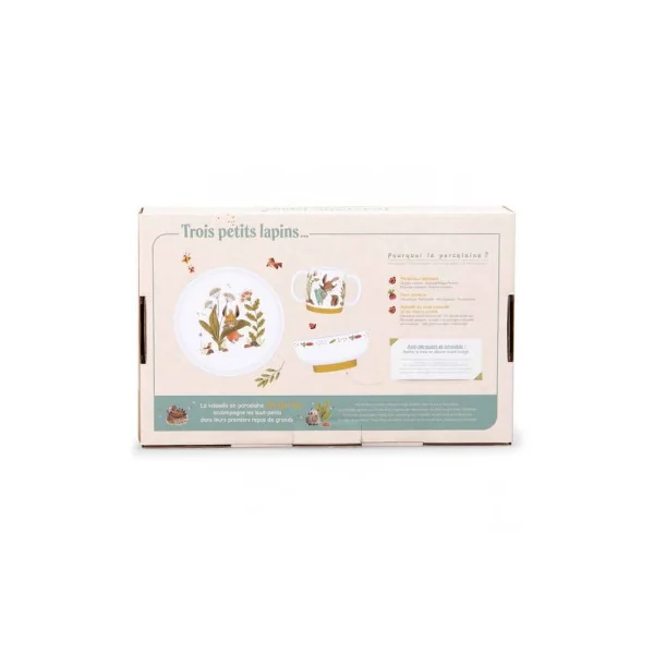 Set vaisselle porcelaine Trois Petits Lapins - Moulin Roty