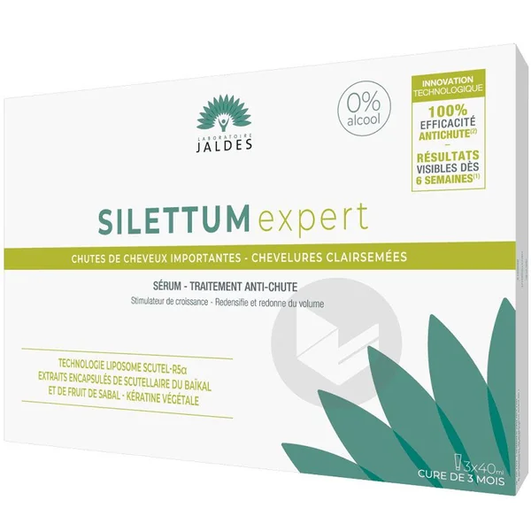Silettum Expert Sérum Anti-Chute 3 x 40ml - Chute de cheveux, chevelure clairsemée