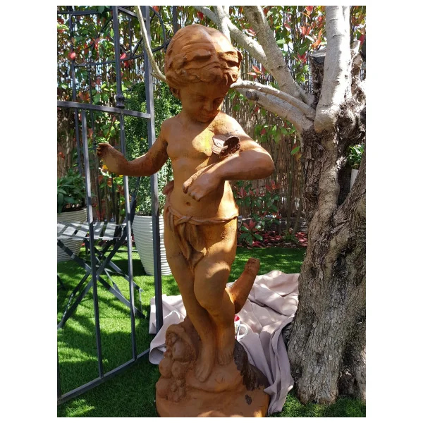 Statue Enfant Papillon Fonte 107x45x30cm