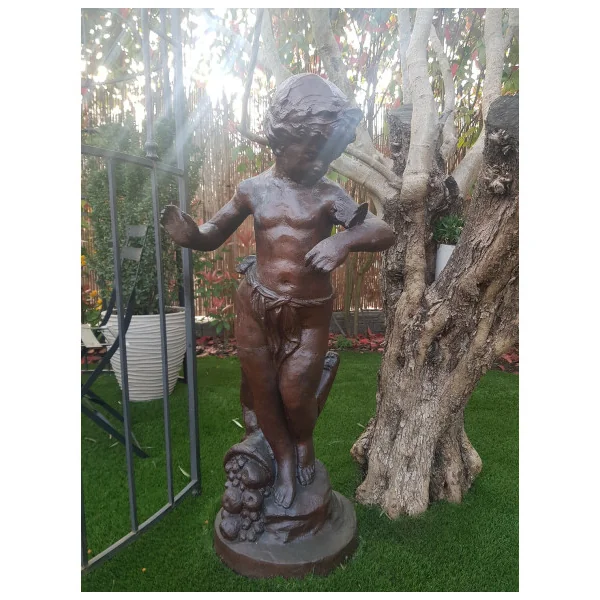 Statue Enfant Papillon Fonte 107x45x30cm