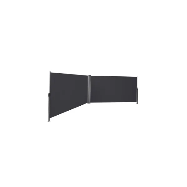 Store Double Latéral Extractible 1,6x6 m Brise-Vue Pare-Soleil Gris Foncé