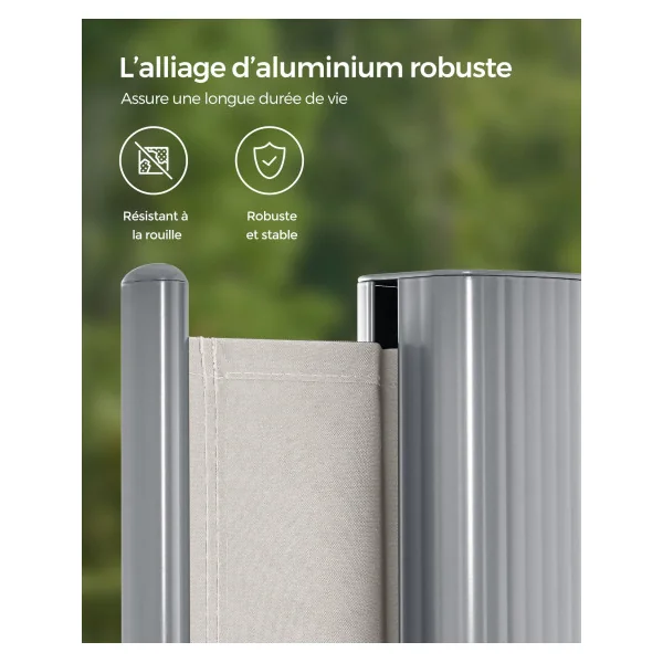 Store Simple Latéral Extractible 1,6x3,50 m Brise-Vue Pare-Soleil Beige