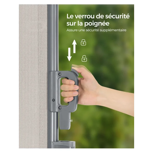 Store Simple Latéral Extractible 1,6x3,50 m Brise-Vue Pare-Soleil Beige