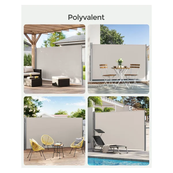 Store Simple Latéral Extractible 1,6x3,50 m Brise-Vue Pare-Soleil Beige
